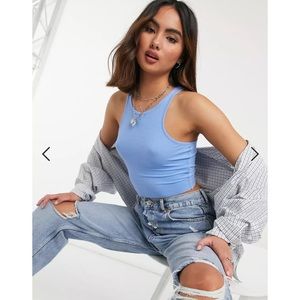 Intimately Free People periwinkle high neck ribbed tank top